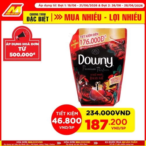Nước Xả Vải Downy Đam Mê Túi 3L