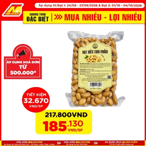 Hạt Điều Tinh Phẩm Nông Sản Ngon Ba Miền 500G