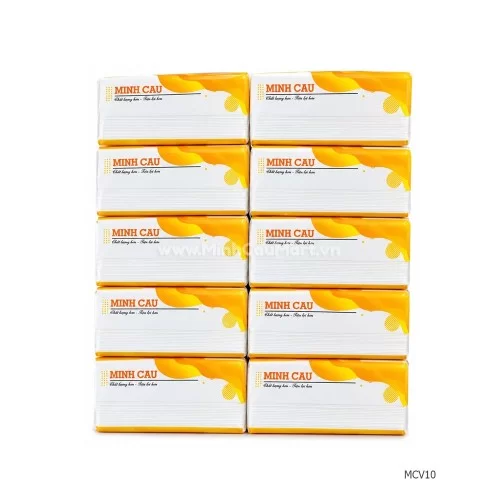 Lốc 10 gói giấy ăn Minh Cầu vàng 300 tờ