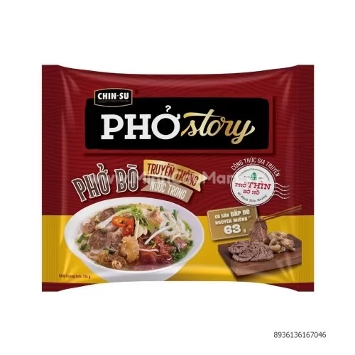 Phở bò Chinsu Story có thịt gói 131g