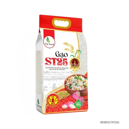 Gạo ST25 Vj food Việt Nhật 5KG tặng ngay 1 gói gạo nếp cái hoa vàng 1Kg
