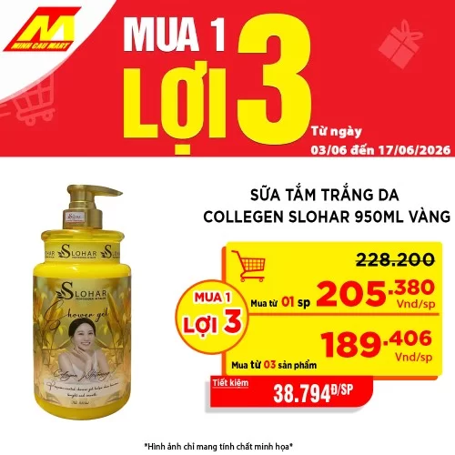 Sữa tắm trắng da Collegen Slohar 950ml vàng                                                                                                                                                                                                               
