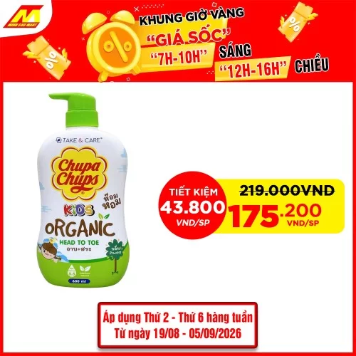 Sữa tắm gội Take & Care Chupa Chups 2in1 hương phấn 600ml  