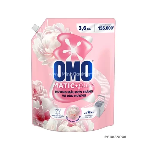  nước giặt Omo cửa trên hương mẫu đơn và đàn hương 3.6kg                      