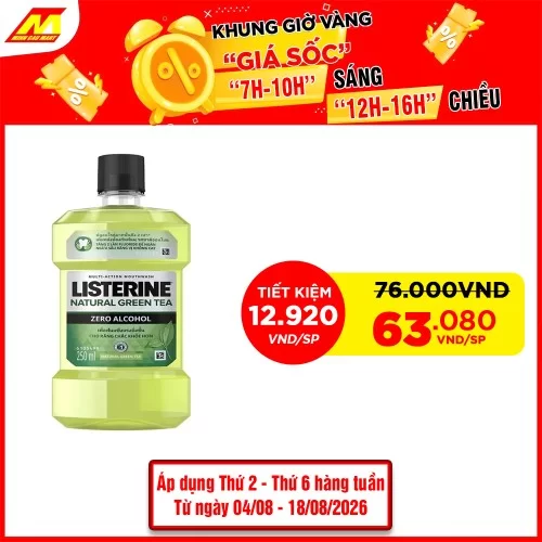 NSM Listerine Trà Xanh Không Cay 250ml 