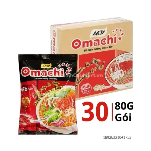 Mì dinh dưỡng khoai tây OMACHI xốt bò hầm 81g 30 gói/thùng