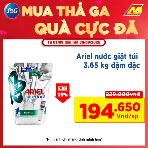 Nước Giặt Ariel Matic Đậm Đặc Sạch Nhanh 3.5Kg