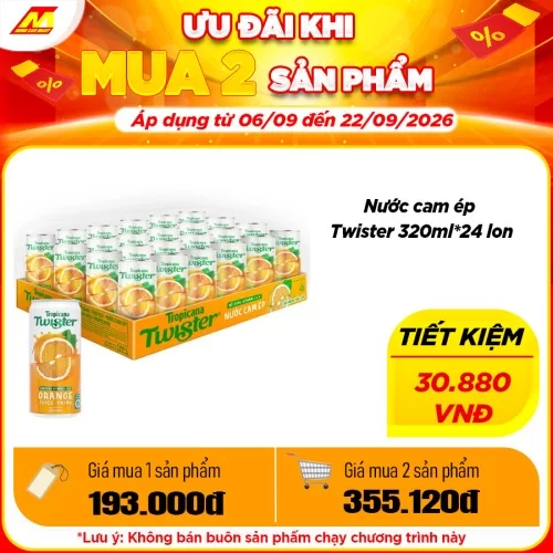 Nước cam ép TWISTER 24lon/thùng