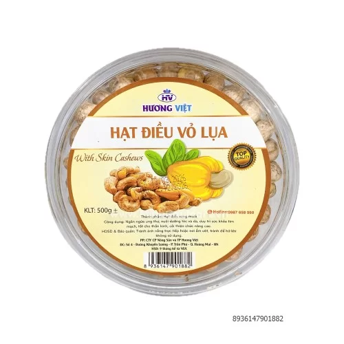 Hạt Điều Vỏ Lụa Hương Việt 500g