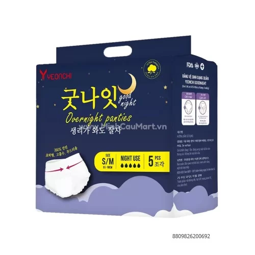 Băng vệ sinh quần Yeonchi Goodnight size SM 5M