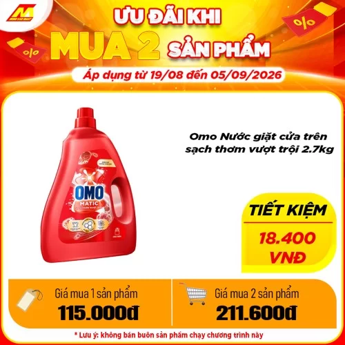 Omo Nước giặt sạch thơm vượt trội 2.7kg