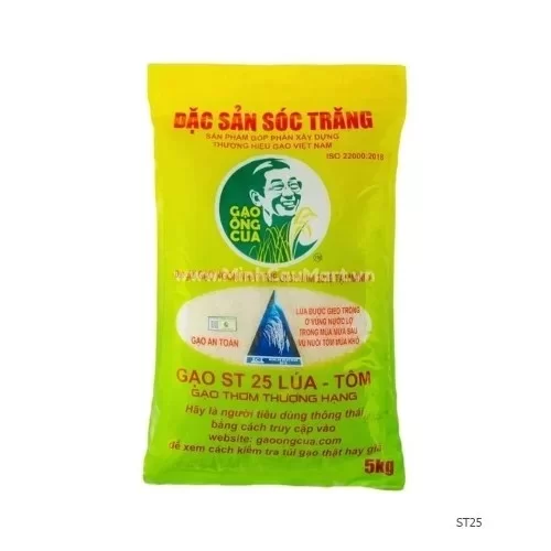 Gạo thơm thượng hạng ST25 5KG/gói                                                                                                                                                                                                                         