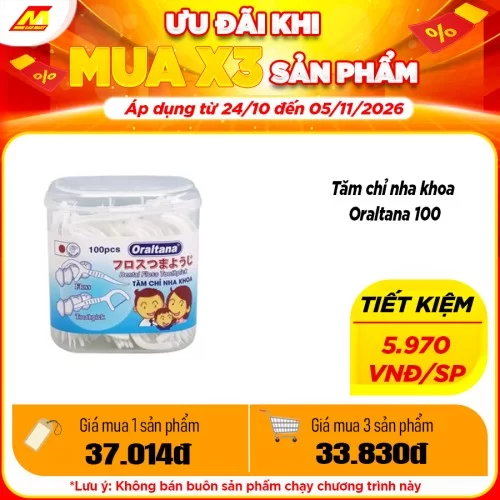Tăm chỉ nha khoa hộp 100 