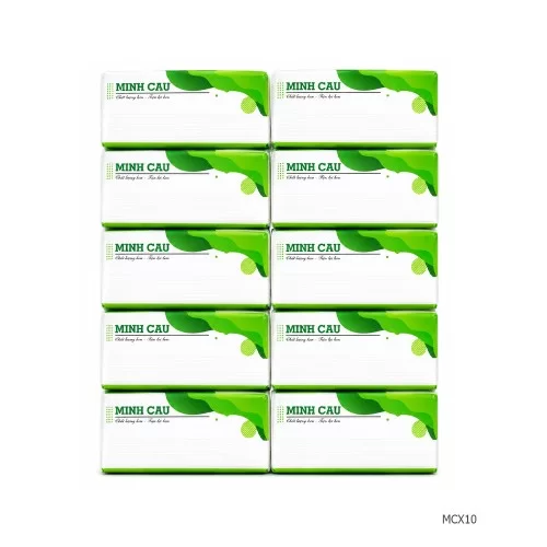Lốc 10 gói giấy ăn Minh Cầu xanh 300 tờ