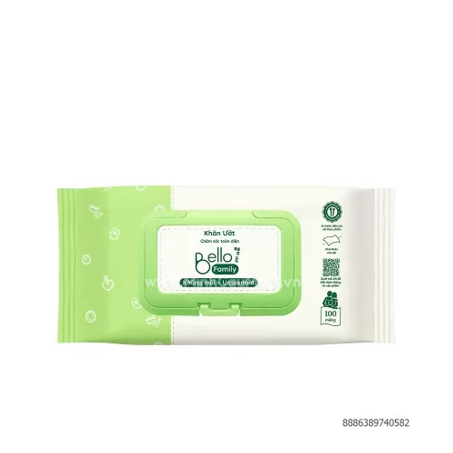 Khăn ướt Bello 100 tờ không mùi                                                                                                                                                                                                                           