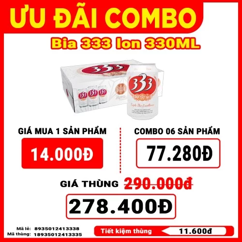 Bia 333 330ML