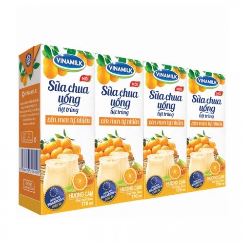 Sữa Chua Uống Tiệt Trùng Vinamilk 180ml Hương Cam
