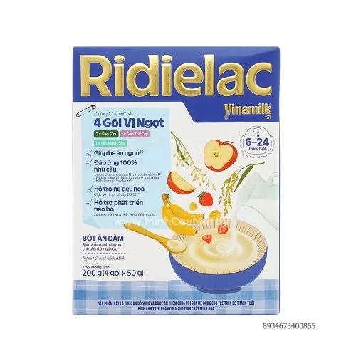 Bột AD 4 gói vị ngọt Ridielac 4 X 50G                                                                                                                                                                                                                     