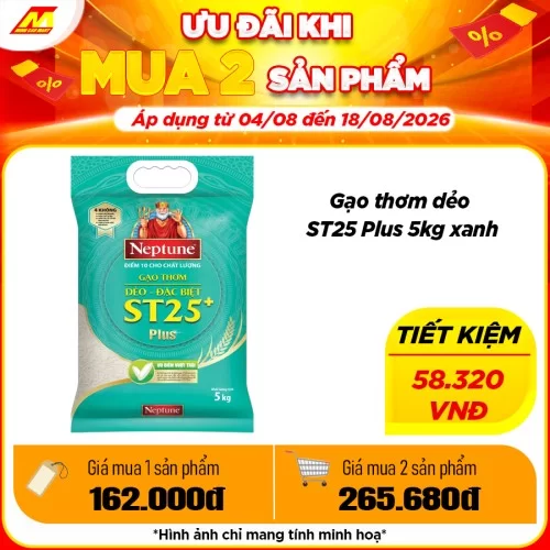 Gạo thơm dẻo ST25 Plus 5kg