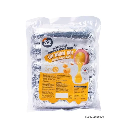 Xúc xích S2 nướng giấy bạc lõi nhân xốt 250g                                                                                                                                                                                                              