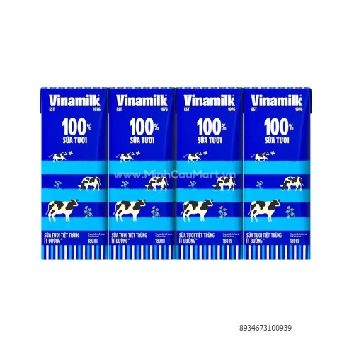 Sữa tươi ít béo tiệt trùng không đường vinamilk 100% 180ml