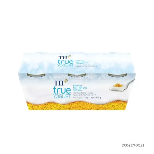 Sữa chua TH Xoài - hạt chia 330Gr 3 hộp/vỉ  Sữa chua TH Xoài - hạt chia 330Gr 3 hộp/vỉ