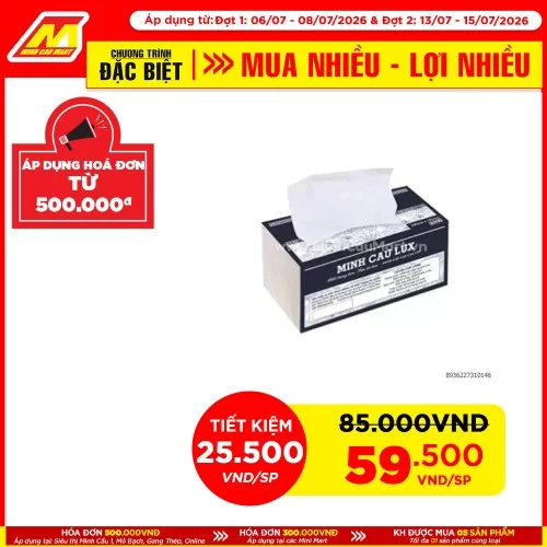 Lốc 5 gói khăn rút lụa Minh cầu đen 200 x185 x 280 tờ                          
