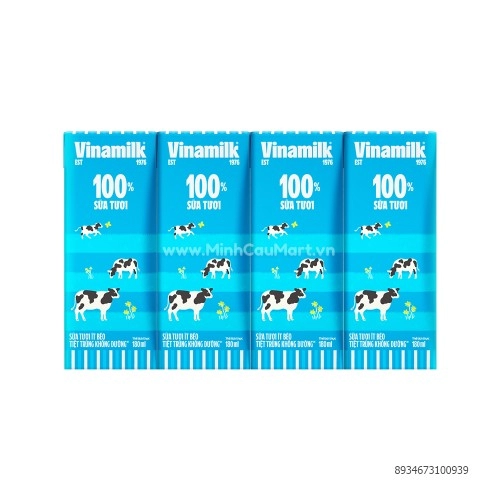 Sữa tươi ít béo tiệt trùng không đường vinamilk 100% 180ml