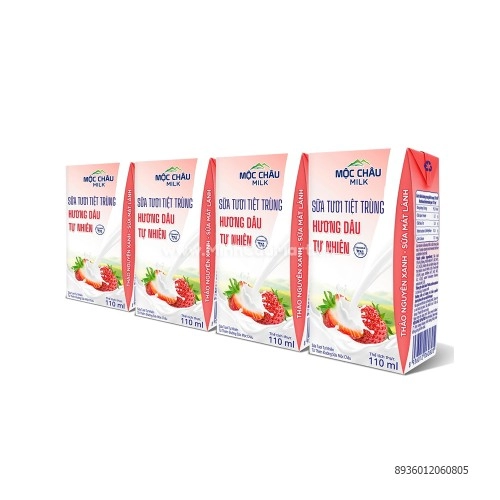 Sữa Tươi Tiệt Trùng Mộc Châu Hương Dâu 110ml