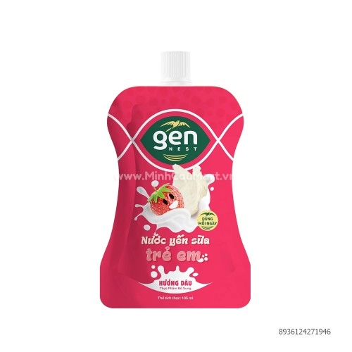 Nước Yến Sữa Trẻ Em Gennest Hương Dâu 105ml Nước Yến Sữa Trẻ Em Gennest Hương Dâu 105ml