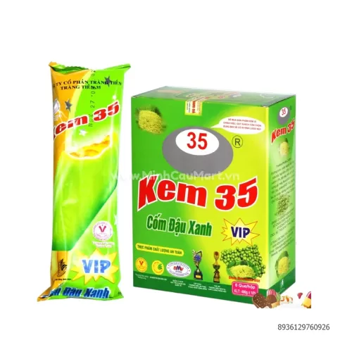 Kem Tràng Tiền 35 Đậu Xanh 10 Que/Hộp Kem Tràng Tiền 35 Đậu Xanh 10 Que/Hộp