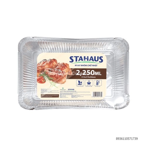 Khay nhôm CN Stahaus 2.250 L 3c/lốc Khay nhôm CN Stahaus 2.250 L 3c/lốc