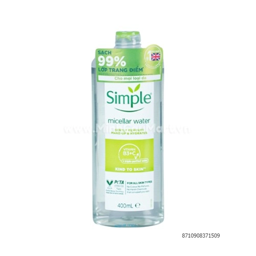 Nước Tẩy Trang Simple Micellar 400ml Nước Tẩy Trang Simple Micellar 400ml