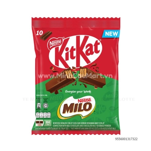 Kitkat Packed With Milo Chocolate Block 10 Packs x 16G Kitkat Packed With Milo Chocolate Block 10 Packs x 16G