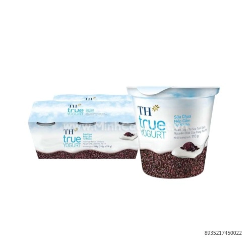 Lốc 3 hộp sữa chua ăn nếp cẩm TH True Yogurt 110g Lốc 3 hộp sữa chua ăn nếp cẩm TH True Yogurt 110g
