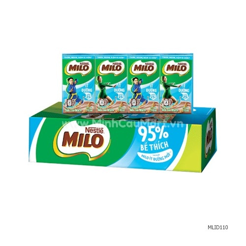 Milo hộp nhí ít đường 110ml 48h/thùng