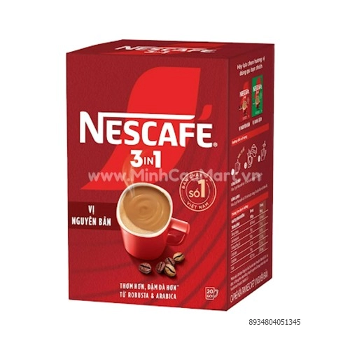 NESCAFE 3in1 Nguyên Bản hộp 18*16g NESCAFE 3in1 Nguyên Bản hộp 18*16g