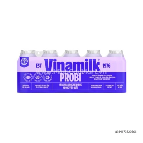 Sữa Chua Men Sống Probi Vinamilk 65ml Vỉ 5 Chai Hương VIệt Quất