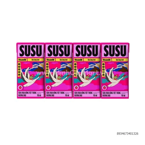 Sữa Chua Tiệt Trùng Su Su Hộp Giấy 110ml Hương Dâu
