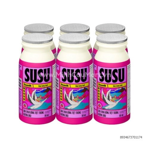 Sữa chua uống tiệt trùng Susu hương dâu 80ml Sữa chua uống tiệt trùng Susu hương dâu 80ml