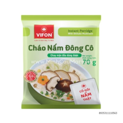 Cháo Vifon Nấm Đông Cô 70g