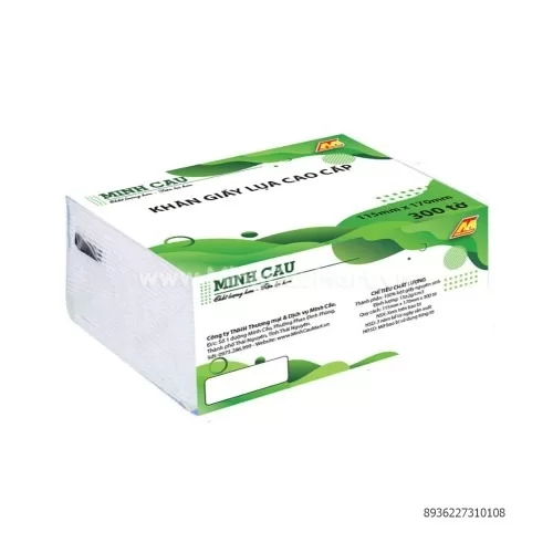 Lốc 10 gói giấy ăn Minh Cầu xanh 300 tờ