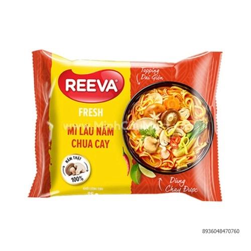 Mì 3 Miền Reeva 85Gr Mì Lẩu Nấm Chua Cay Mì 3 Miền Reeva 85Gr Mì Lẩu Nấm Chua Cay