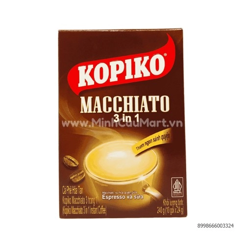 Cà phê hòa tan KOPIKO Macchiato 3in1 hộp 240g