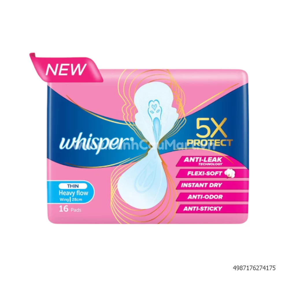 Băng vệ sinh 5X Whisper 28cm 16 miếng
