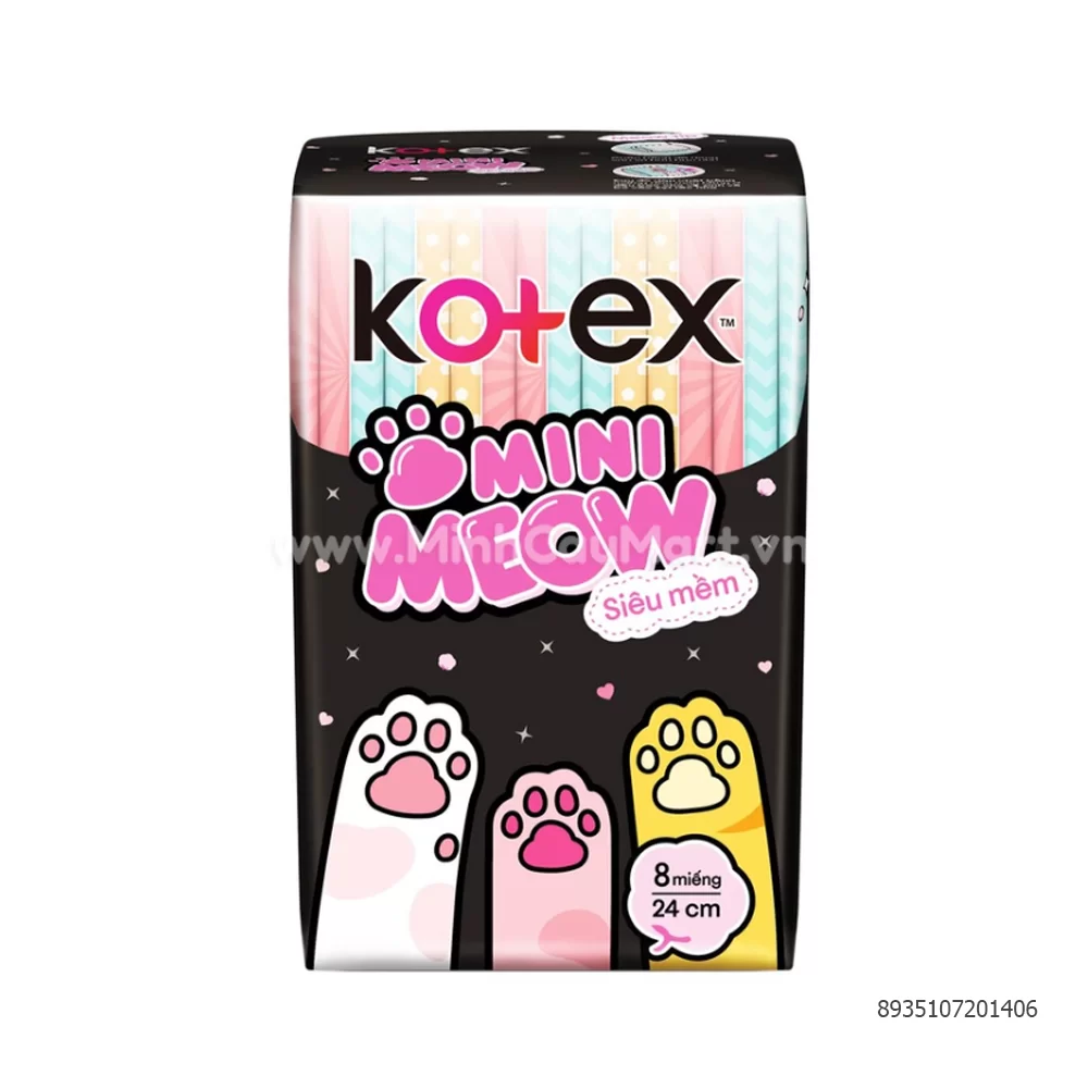 Băng Vệ Sinh Kotex Mini Meow 8 Miếng Băng Vệ Sinh Kotex Mini Meow 8 Miếng