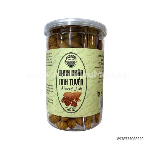 Hạnh nhân Nông Sản Ba Miền hộp 400g  Hạnh nhân Nông Sản Ba Miền hộp 400g