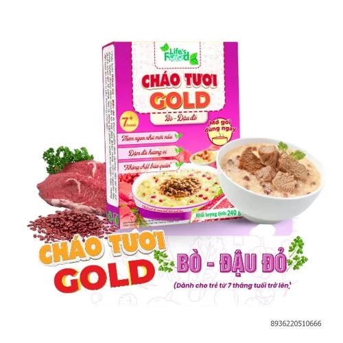 Cháo tươi gold thịt bò đậu đỏ LifesNest 240g                                                                                                                                                                                                               Cháo tươi gold thịt bò đậu đỏ LifesNest 240g