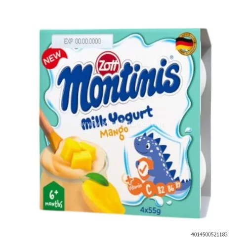 Sữa chua Zott Montinis 55g (vỉ 4 hộp)                                                                                                                                                                                                                      Sữa chua Zott Montinis 55g (vỉ 4 hộp)