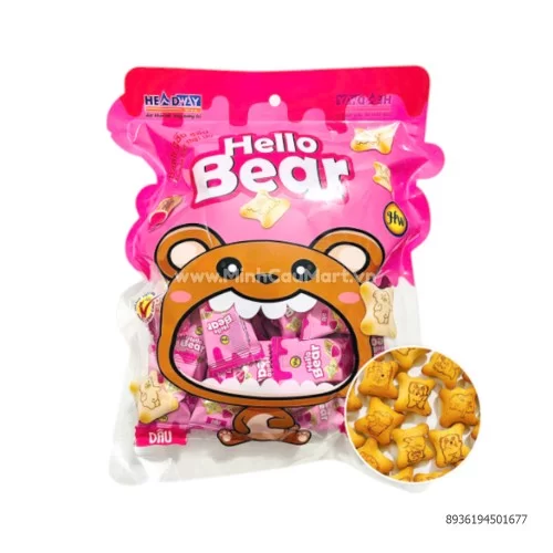 Bánh gấu vị dâu 200g HW                                                                                                                                                                                                                               Bánh gấu vị dâu 200g HW
